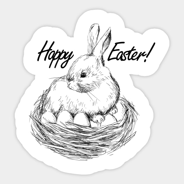 Easter Bunny image Sticker by rachelsfinelines